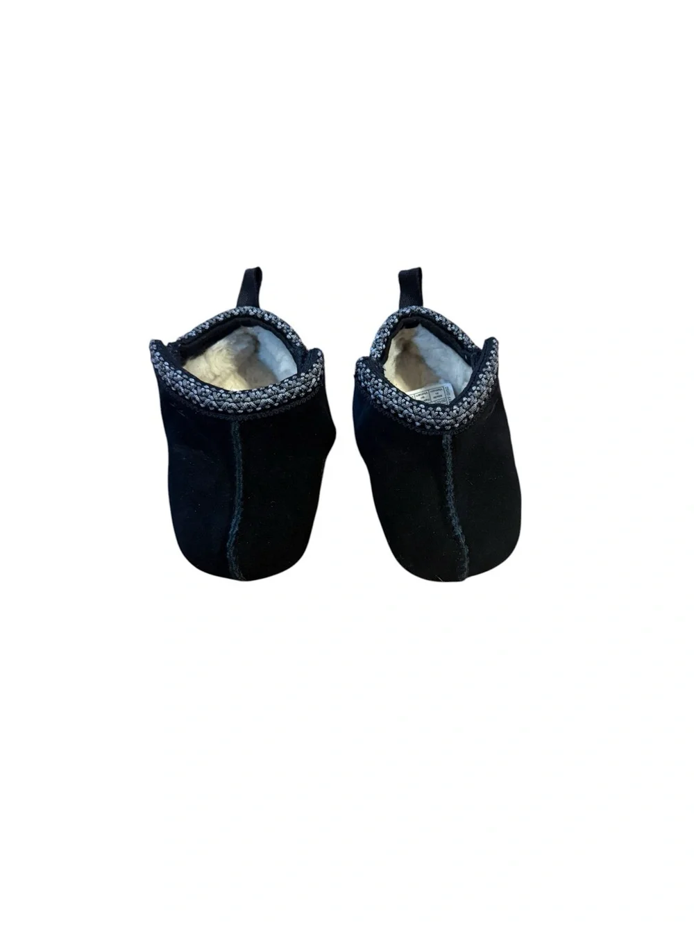 UGG Kids Black Cozy Slip-On Slippers with Shearling Collar